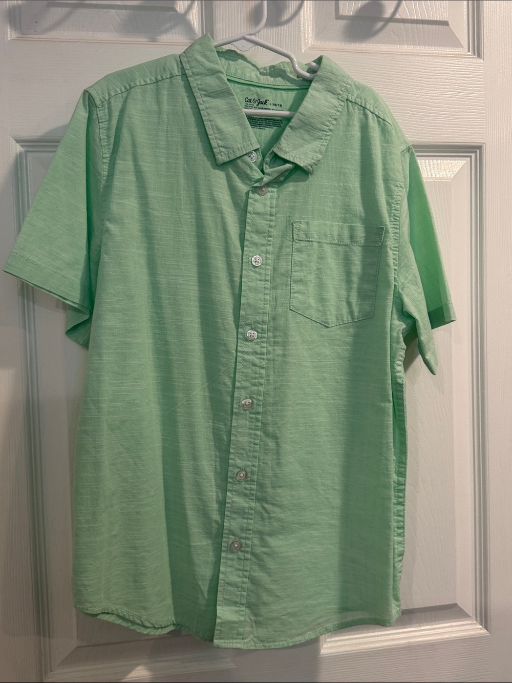 Cat & Jack Mint Green Short-Sleeve Button-Down Shirt